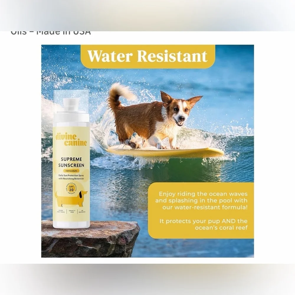 NEW 2 Dog Sunscreen Body Spray 2oz SPF30 Mineral Protection Natural Broad Spectr